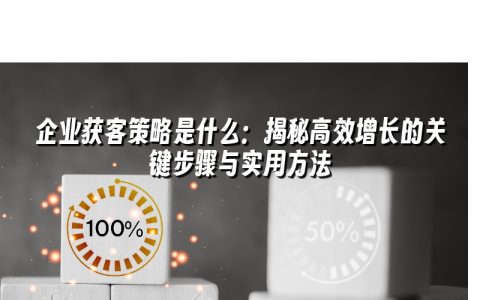 企业获客策略是什么:揭秘高效增长的关键步骤与实用方法 企业获客策略是什么:揭秘高效增长的关键步骤与实用方法