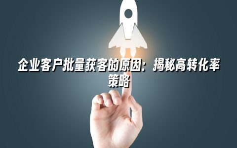 企业客户批量获客的原因：揭秘高转化率策略