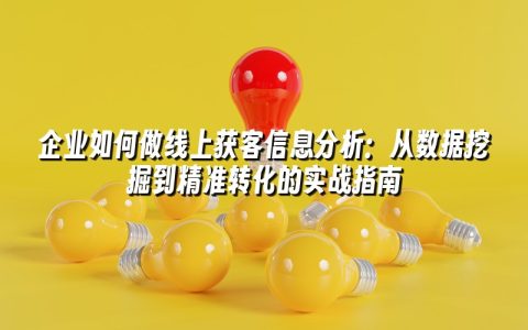 企业如何做线上获客信息分析：从数据挖掘到精准转化的实战指南