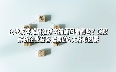 企业获客难精准获客的原因有哪些？深度解析企业获客难题的6大核心因素