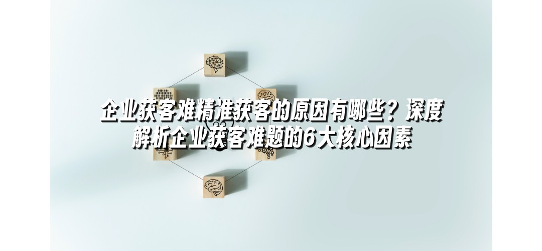 企业获客难精准获客的原因有哪些？深度解析企业获客难题的6大核心因素