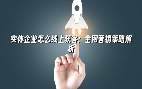 实体企业怎么线上获客：全网营销策略解析