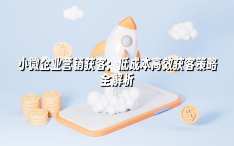 小微企业营销获客：低成本高效获客策略全解析