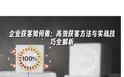 企业获客如何做：高效获客方法与实战技巧全解析