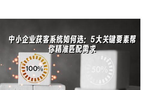 中小企业获客系统如何选：5大关键要素帮你精准匹配需求