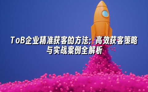ToB企业精准获客的方法：高效获客策略与实战案例全解析