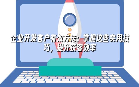 企业开发客户有效方法：掌握这些实用技巧，提升获客效率