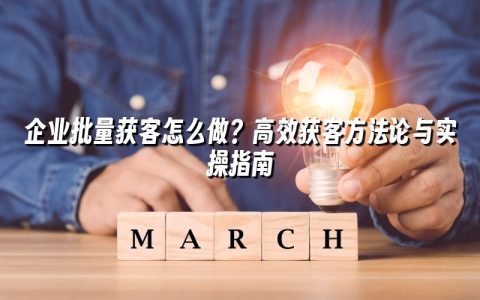 企业批量获客怎么做？高效获客方法论与实操指南