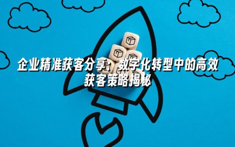 企业精准获客分享：数字化转型中的高效获客策略揭秘