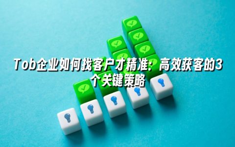 Tob企业如何找客户才精准：高效获客的3个关键策略