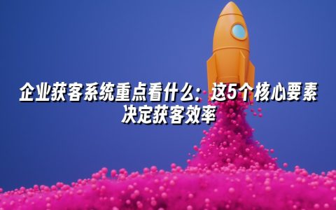 企业获客系统重点看什么：这5个核心要素决定获客效率