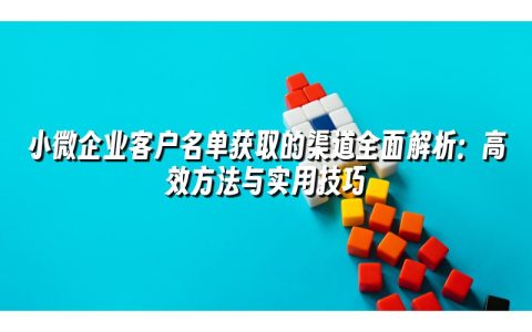 小微企业客户名单获取的渠道全面解析：高效方法与实用技巧