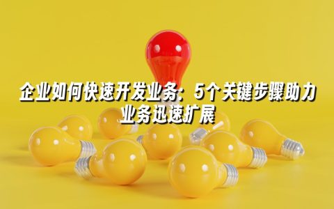 企业如何快速开发业务：5个关键步骤助力业务迅速扩展