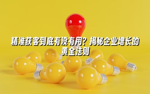 精准获客到底有没有用？揭秘企业增长的黄金法则