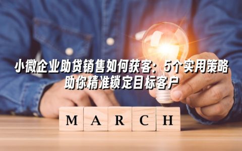 小微企业助贷销售如何获客：5个实用策略助你精准锁定目标客户