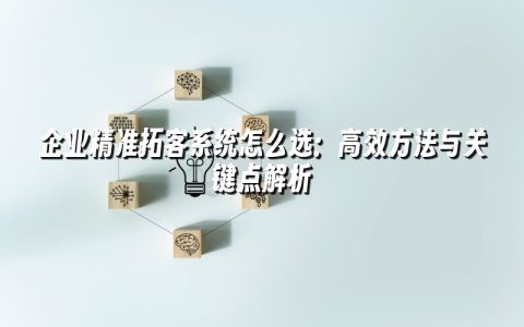 企业精准拓客系统怎么选：高效方法与关键点解析