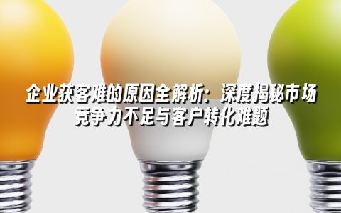 企业获客难的原因全解析：深度揭秘市场竞争力不足与客户转化难题