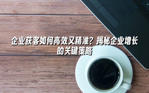 企业获客如何高效又精准？揭秘企业增长的关键策略