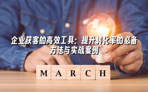 企业获客的高效工具：提升转化率的必备方法与实战案例