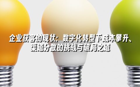 企业获客的现状：数字化转型下成本攀升、渠道分散的挑战与破局之道