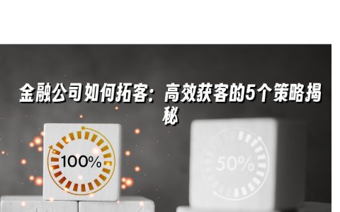 金融公司如何拓客：高效获客的5个策略揭秘