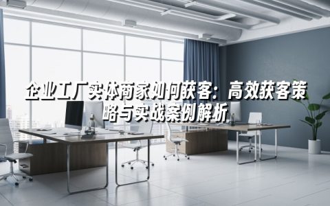 企业工厂实体商家如何获客：高效获客策略与实战案例解析